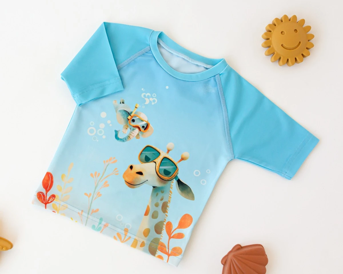 Camiseta de Baño con Proteccion Solar UPF50+ Azul 12 meses Kiokids